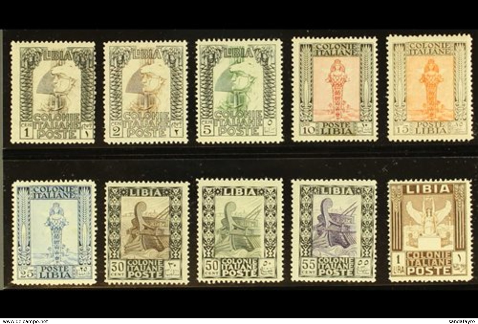 LIBYA 1924-29 Pictorials Perf 14 Complete Set (Sassone 44/53, SG 47-58), Fine Mint, The Key 55c Expertized A. Diena, Ver - Otros & Sin Clasificación