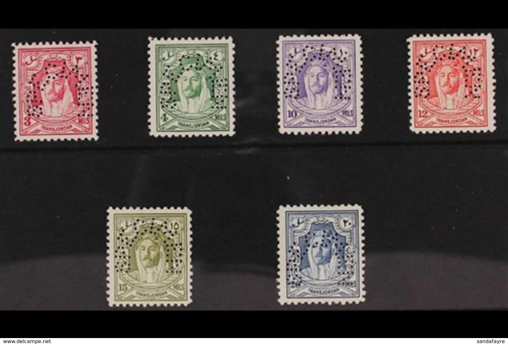 1947 Colour Change Definitives Complete Set Perf "SPECIMEN", SG 258/63, Very Fine Mint. (6 Stamps) For More Images, Plea - Jordan