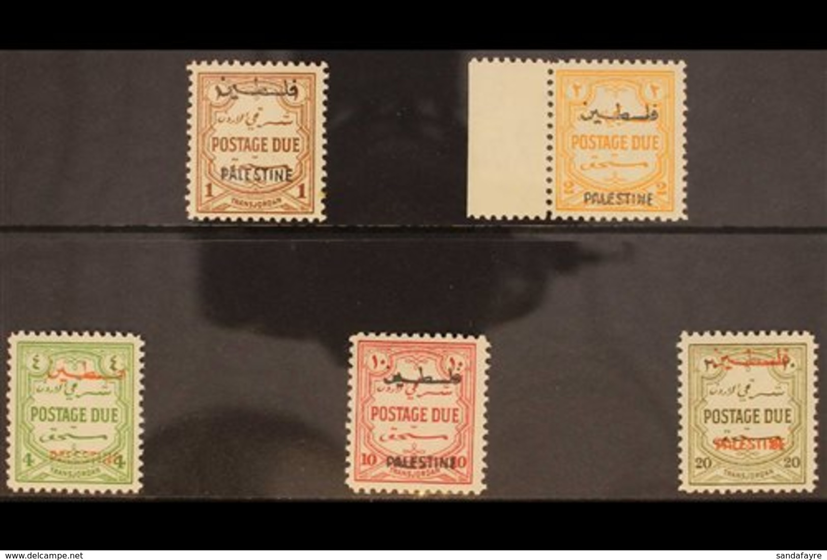 OCCUPATION OF PALESTINE POSTAGE DUE. 1948 Multi Script Wmk - Perf 12 Set, SG PD 25/29, Fine Mint (5 Stamps) For More Ima - Jordan