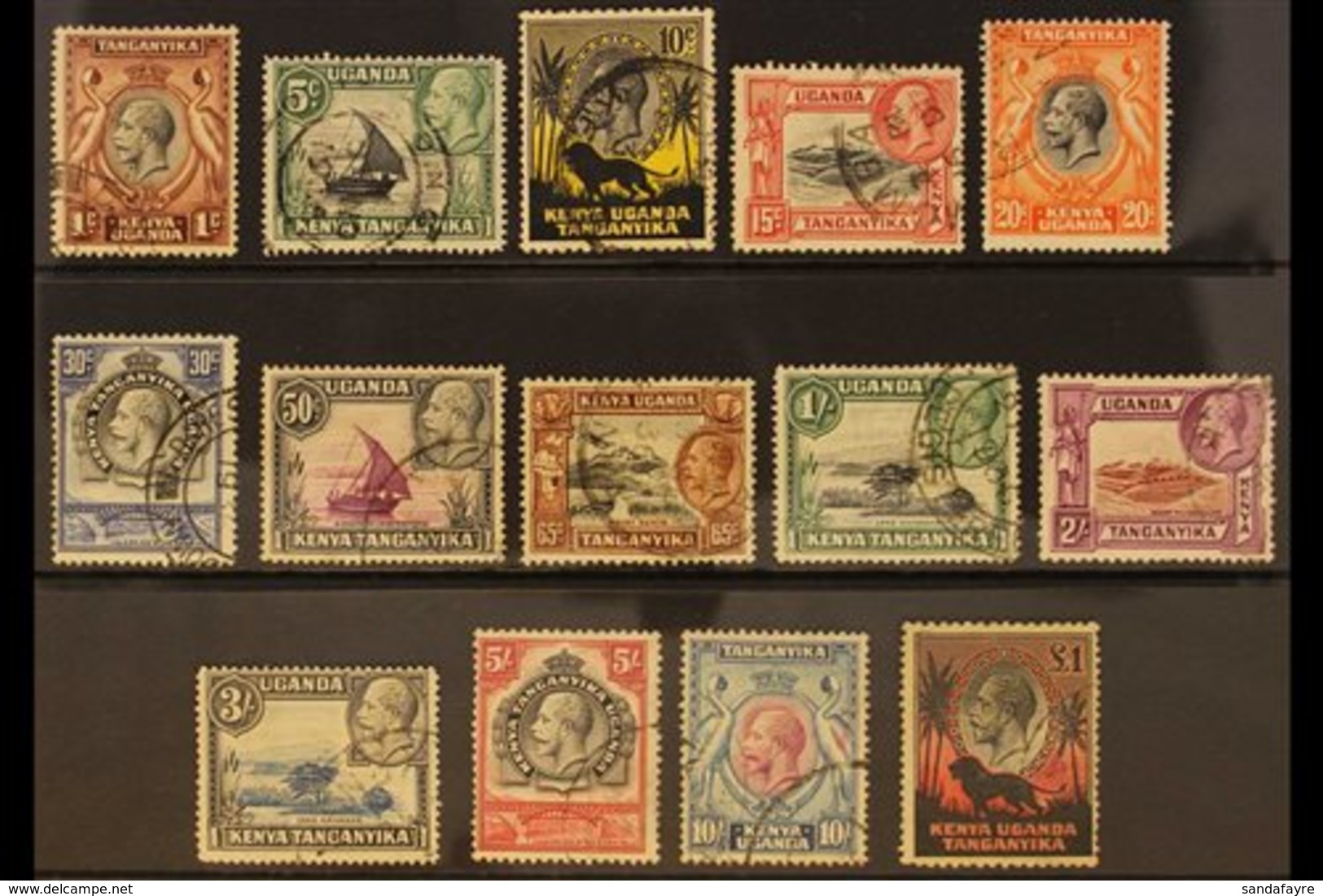 1935-37 Pictorials Complete Set, SG 110/123, Used, 10s With Small Pink Spots And £1 With Small Faults, Cat £550. (14 Sta - Vide