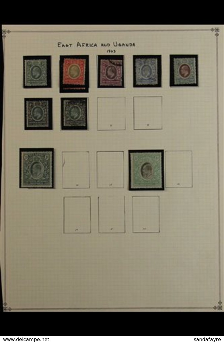 EAST AFRICA AND UGANDA 1903-1921 Mint And Used Collection On Album Pages. With 1903-04 Range To 4R Mint And 4a Used; 190 - Vide