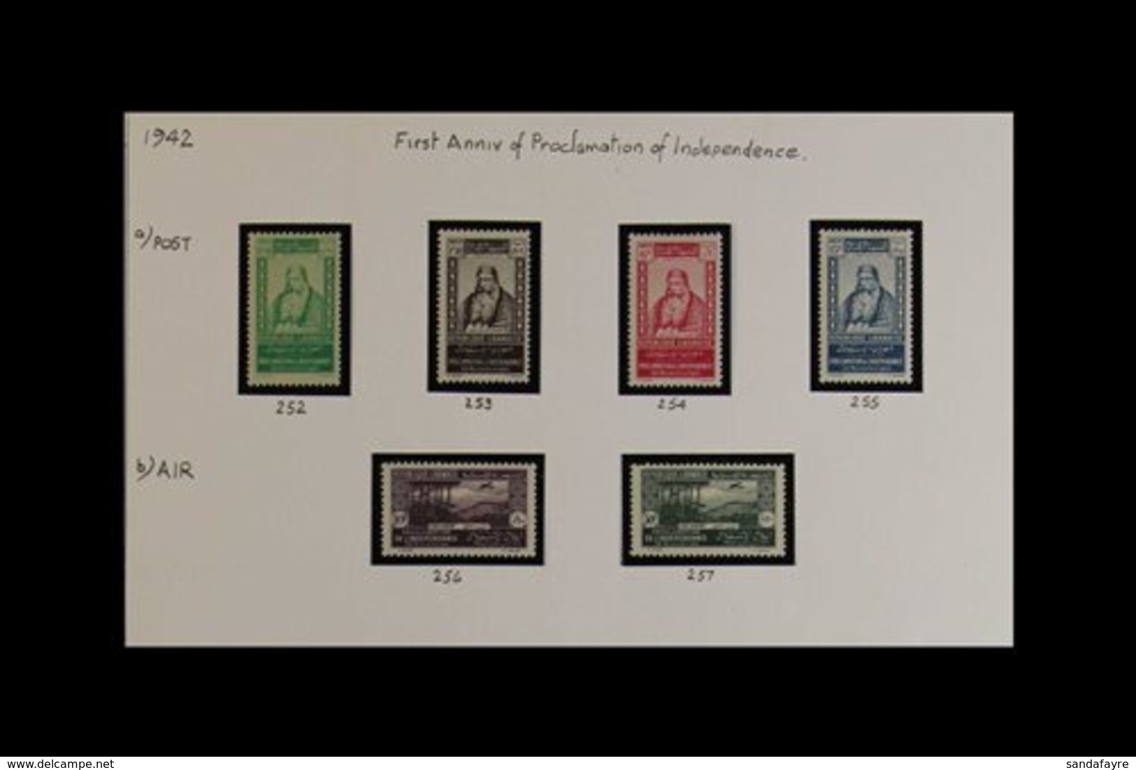 1942 - 1949 ISSUES OF THE REPUBLIC Highly Complete Mint/never Hinged Collection In Mounts Including 1944 Second Anniv Of - Líbano