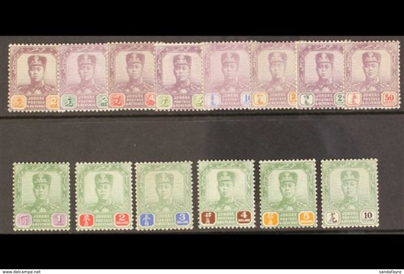 JOHORE 1918 - 20 Sultan Ibrahim Set Complete, SG 89/102, Very Fine Mint. (14 Stamps) For More Images, Please Visit Http: - Other & Unclassified