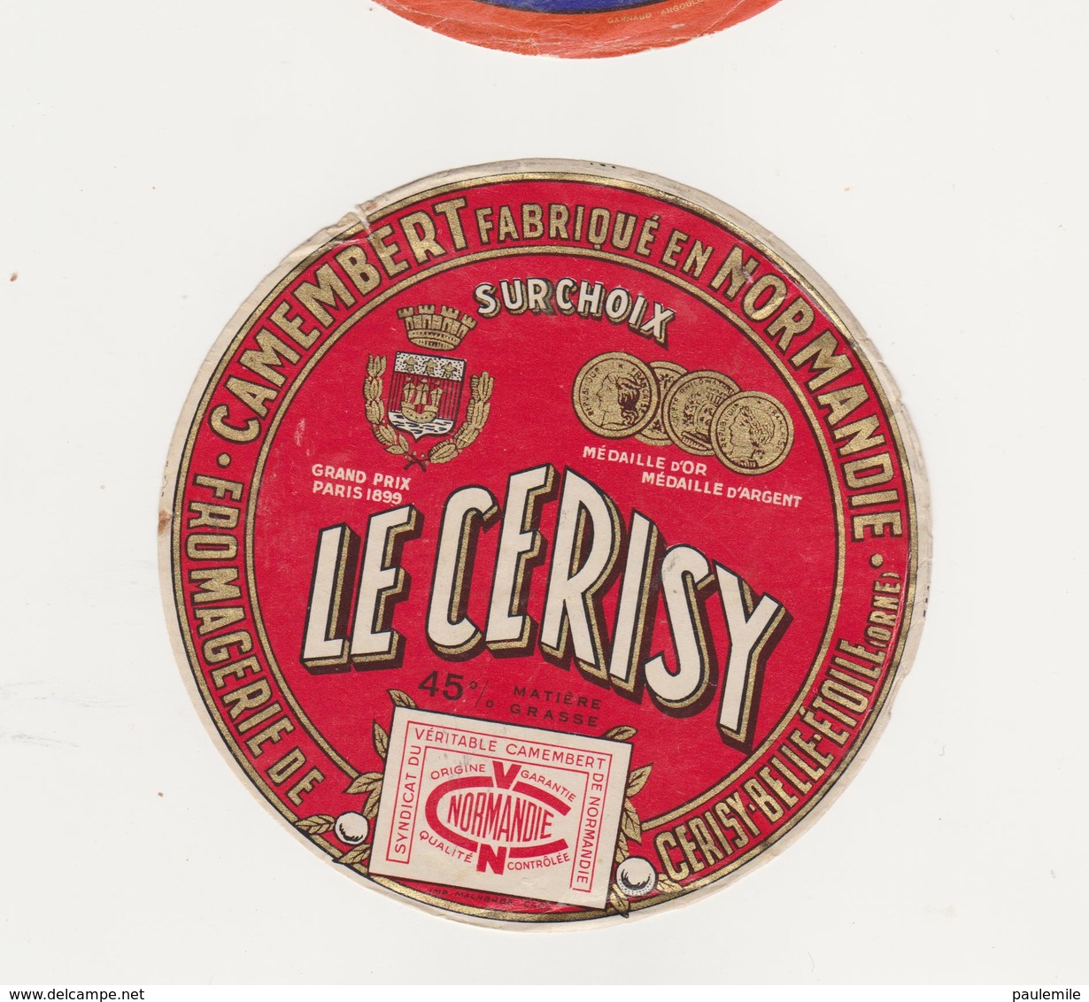 ETIQUETTE DE CAMEMBERT DE CERISY BELLE ETOILE - Fromage