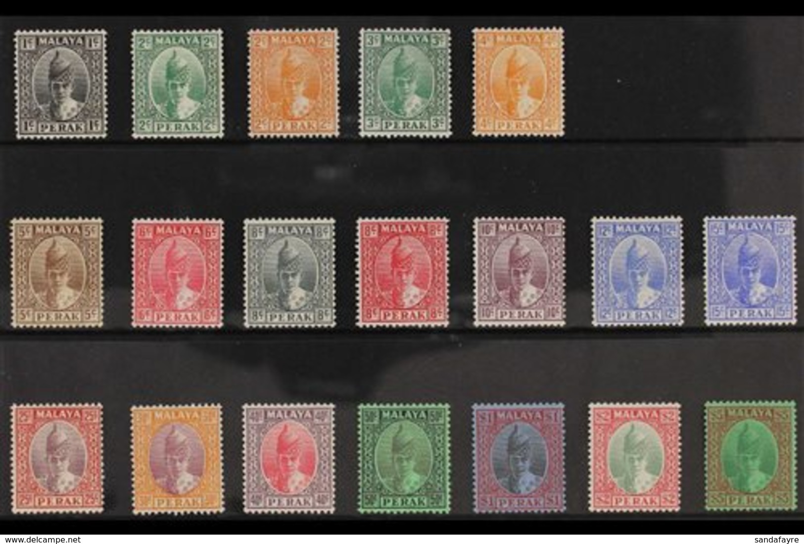 PERAK 1938-41 Sultan Iskandar "full Face" Set Complete, SG 103/121, Fine Mint (19 Stamps) For More Images, Please Visit  - Other & Unclassified