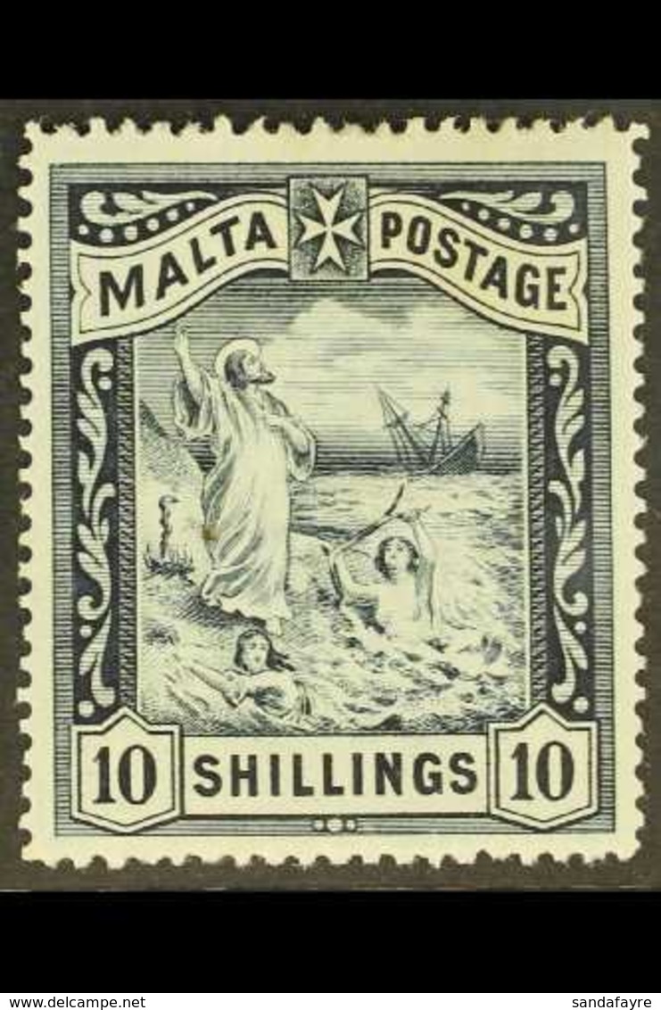 1899-1901 10s Blue-black, SG 35, Very Fine Mint. For More Images, Please Visit Http://www.sandafayre.com/itemdetails.asp - Malta (...-1964)