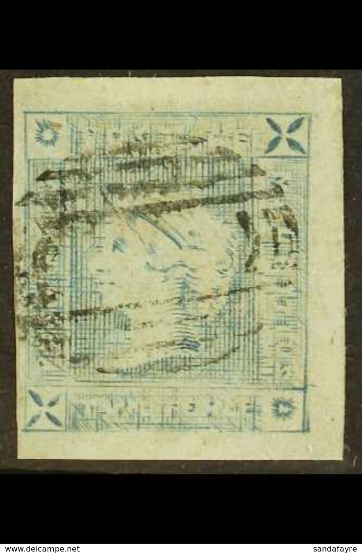 1859 2d Blue Lapriot Worn Impression (position 8), SG 39, Very Fine Used Light Oval Cancel & 4 Margins. Fresh & Attracti - Maurice (...-1967)