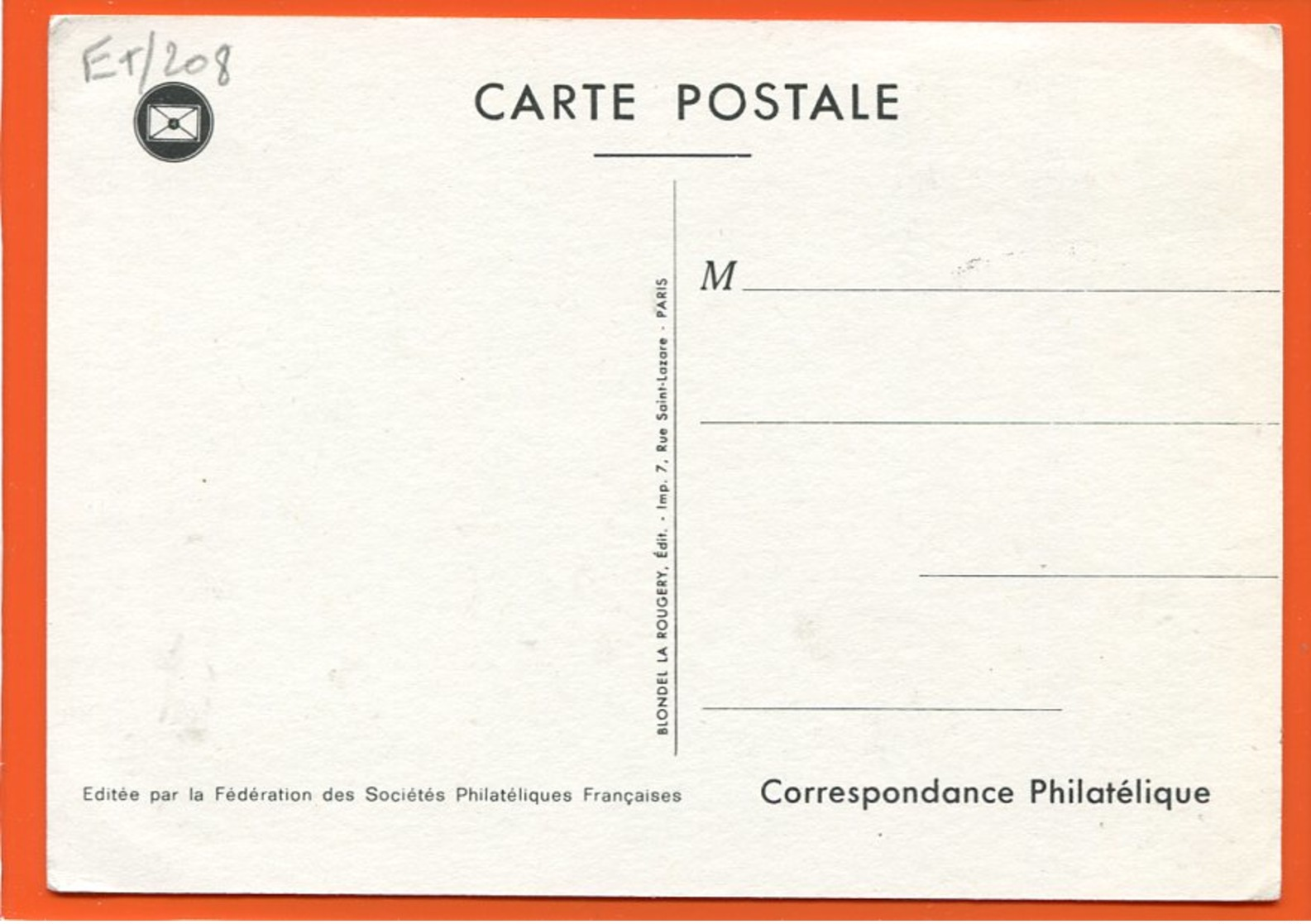 ET/210 FACTEUR DE VILLE DE LA 2 E REPUBLIQUE JOURNEE DU TIMBRE BOIS GUILLAUME 8 MARS 1975 - Post & Briefboten