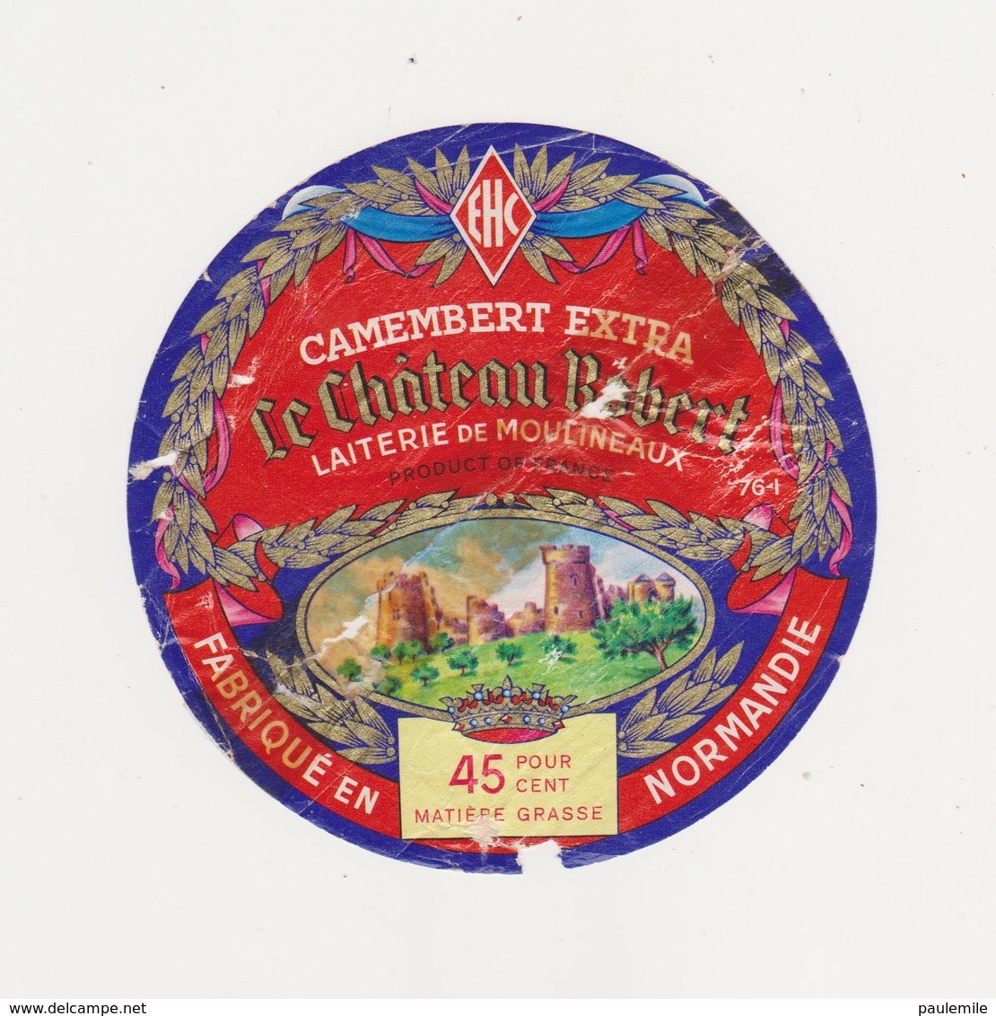 ETIQUETTE DE CAMEMBERT HERGAULT MOULINEAUX - Fromage