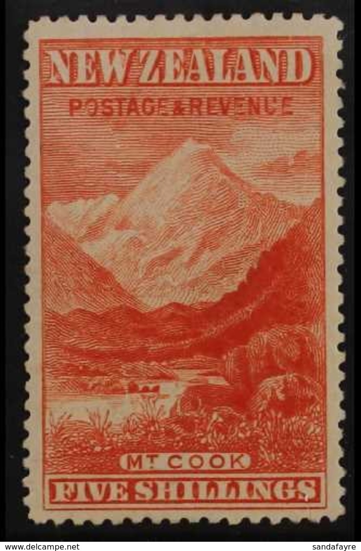 1898 5s Vermillion "Mount Cook", No Wmk, Perf 14½, SG 259, Very Fine Mint For More Images, Please Visit Http://www.sanda - Other & Unclassified