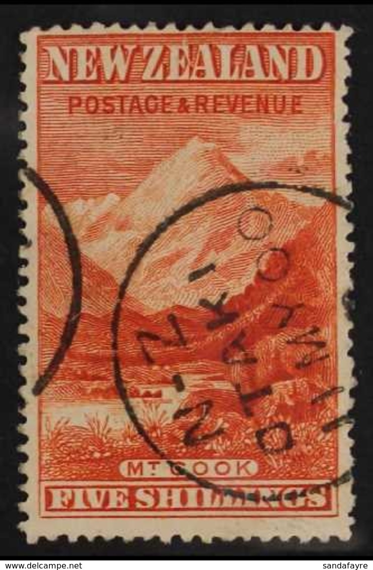 1898 5s Vermilion, No Watermark, Perf.16, SG 259, Very Fine Used With Superb Strike Of "OTAKI 11 MY 00" Postmark. Great  - Otros & Sin Clasificación