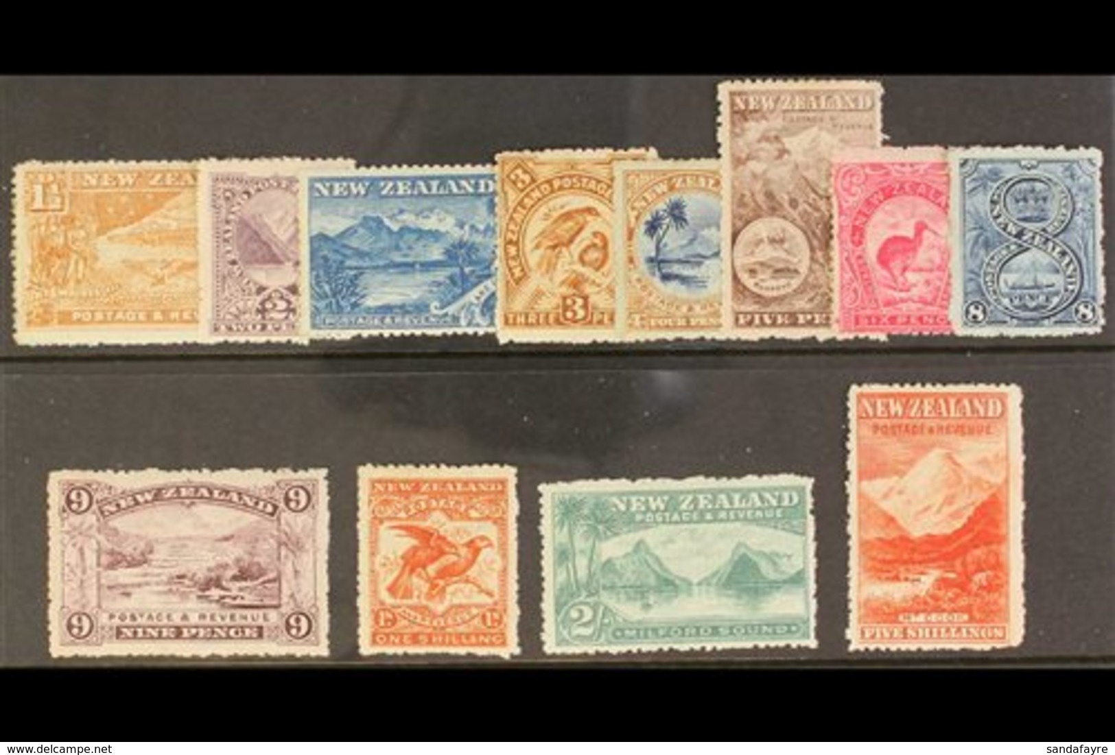1902 - 07 Mt Cook Set Complete, Perf 14, SG 318/329, Fine To Very Fine Mint.  (12 Stamps) For More Images, Please Visit  - Otros & Sin Clasificación