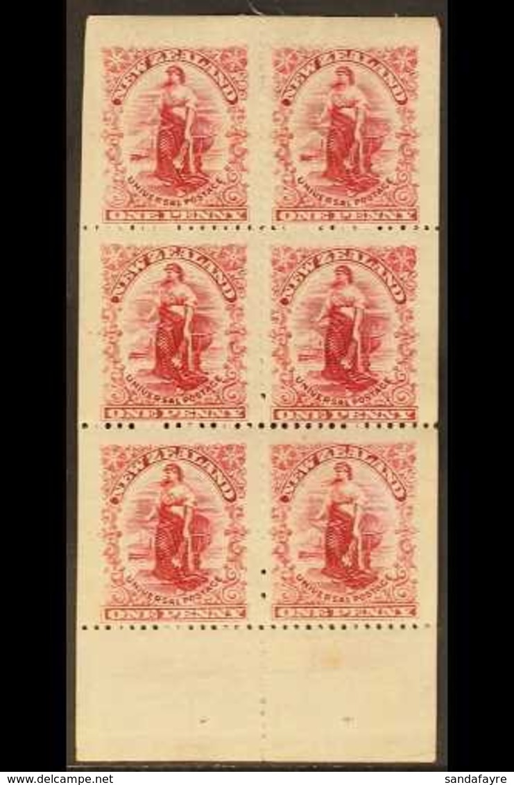 1902 Universal Postage 1d Carmine BOOKLET PANE OF SIX, SG 303b, Fine Mint, 4 Stamps Never Hinged. For More Images, Pleas - Other & Unclassified