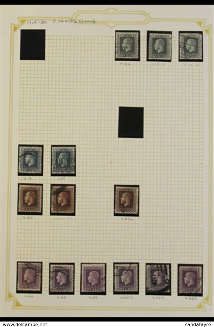1915 - 1933 GEO V HEAD ISSUES Fine Used Collection Written Up By Issue Illustrating The Different Shade And Perf Variati - Other & Unclassified