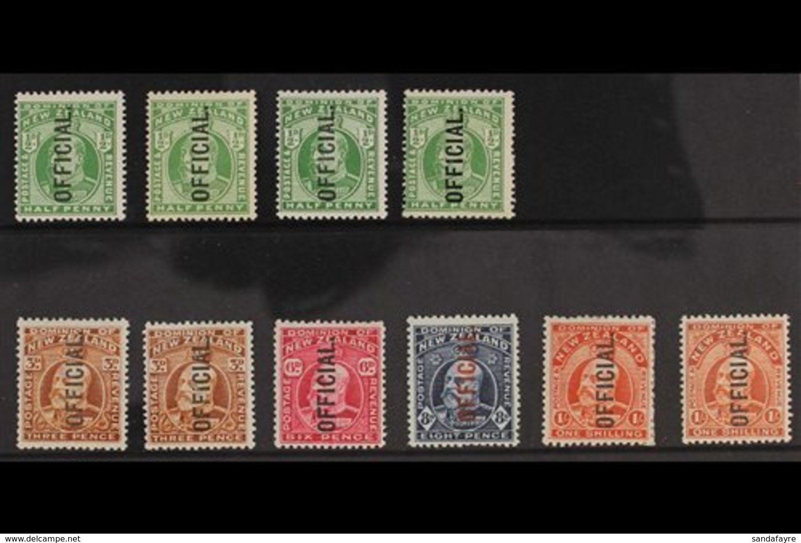 OFFICIALS 1910-16 KEVII MINT SELECTION That Includes The 1910 ½d X4, 1910-16 Set Of 4 With Additional 3d & 1s Shades. (1 - Otros & Sin Clasificación