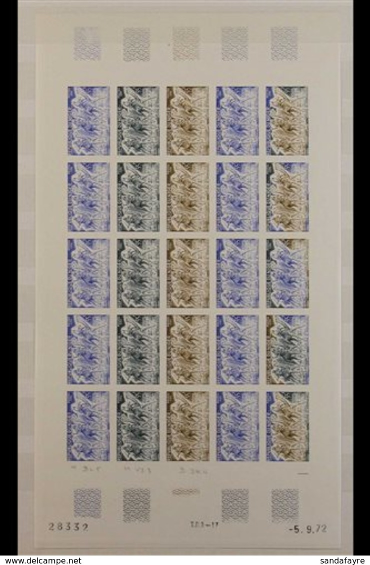 COLOUR TRIAL PROOFS 1972 Niger Sports Set (as Yvert 263/64, SG 457/58) - IMPERF COLOUR TRIAL PROOF Complete Sheets Of 25 - Otros & Sin Clasificación