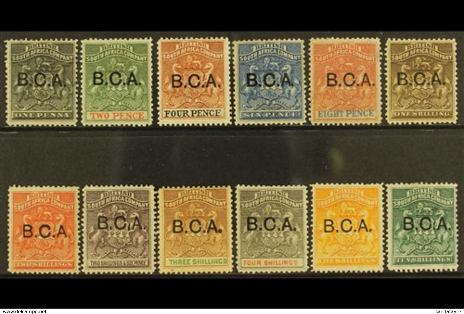 1891-5 B.C.A. Overprint, Complete Set (as Listed In SG) To 10s, SG 1/13, Mint With Gum (12 Stamps). For More Images, Ple - Nyassaland (1907-1953)