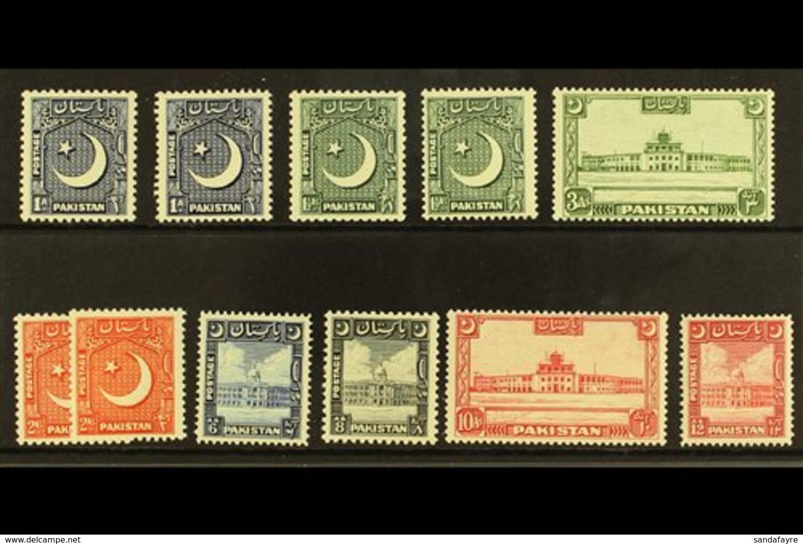 1949-53 Complete Definitive Set, SG 44/51, With All Additional Perfs, Very Fine Mint. (11 Stamps) For More Images, Pleas - Pakistán