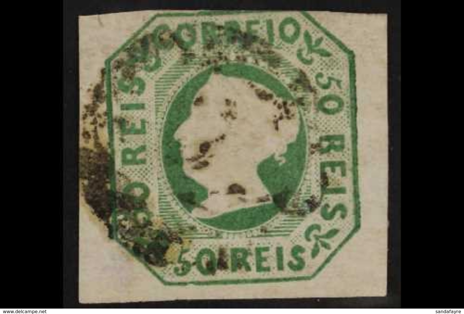 1853 50r Yellow-green (Michel 3a, SG 6, Afinsa 3), Used, 3+ Mostly Large Margins Just Brushing At Top Right, Fresh Colou - Andere & Zonder Classificatie