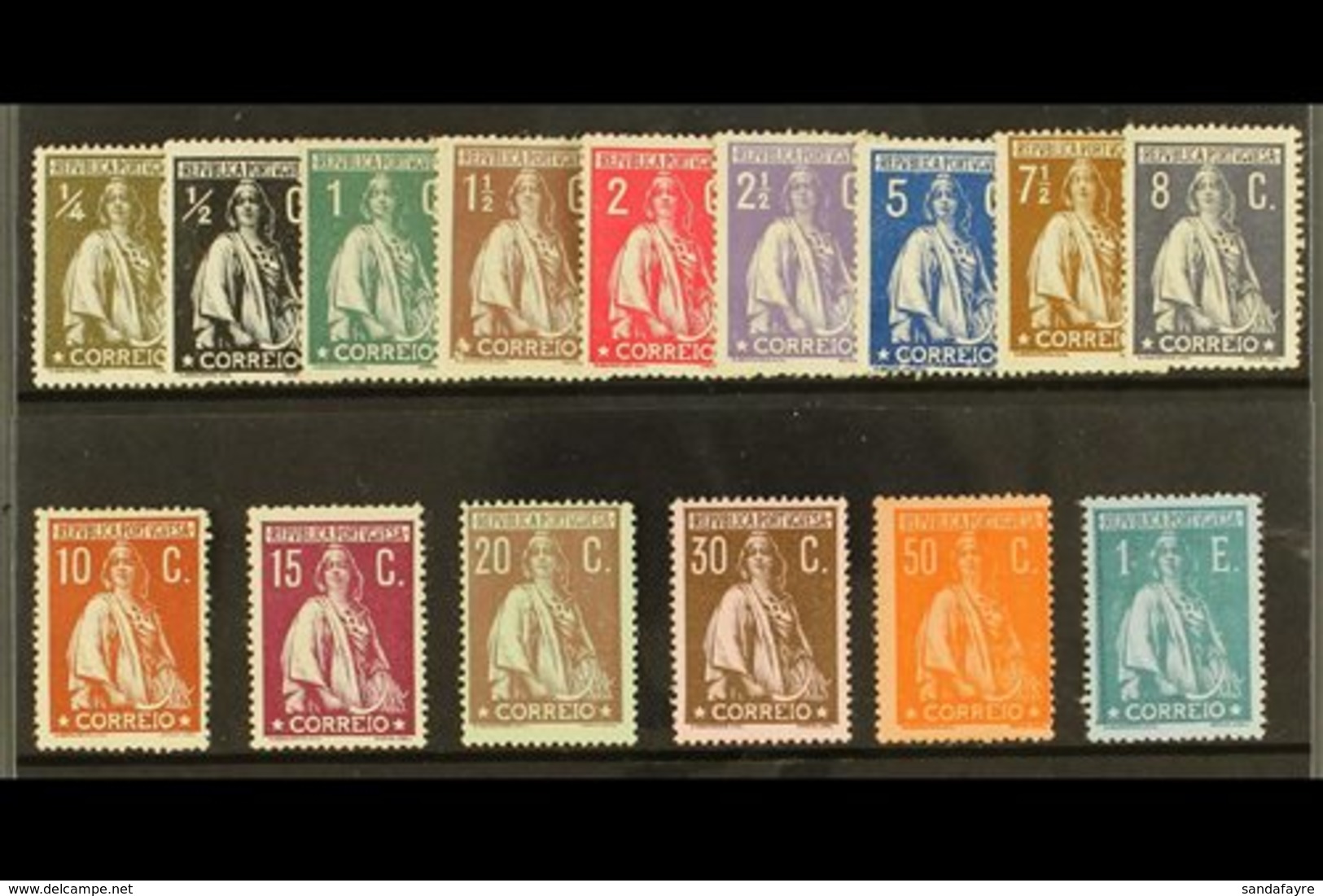 1912 Ceres Chalk Paper Perf 15x14 Complete Set, Afinsa 206/220, Fine Mint (15 Stamps) For More Images, Please Visit Http - Altri & Non Classificati