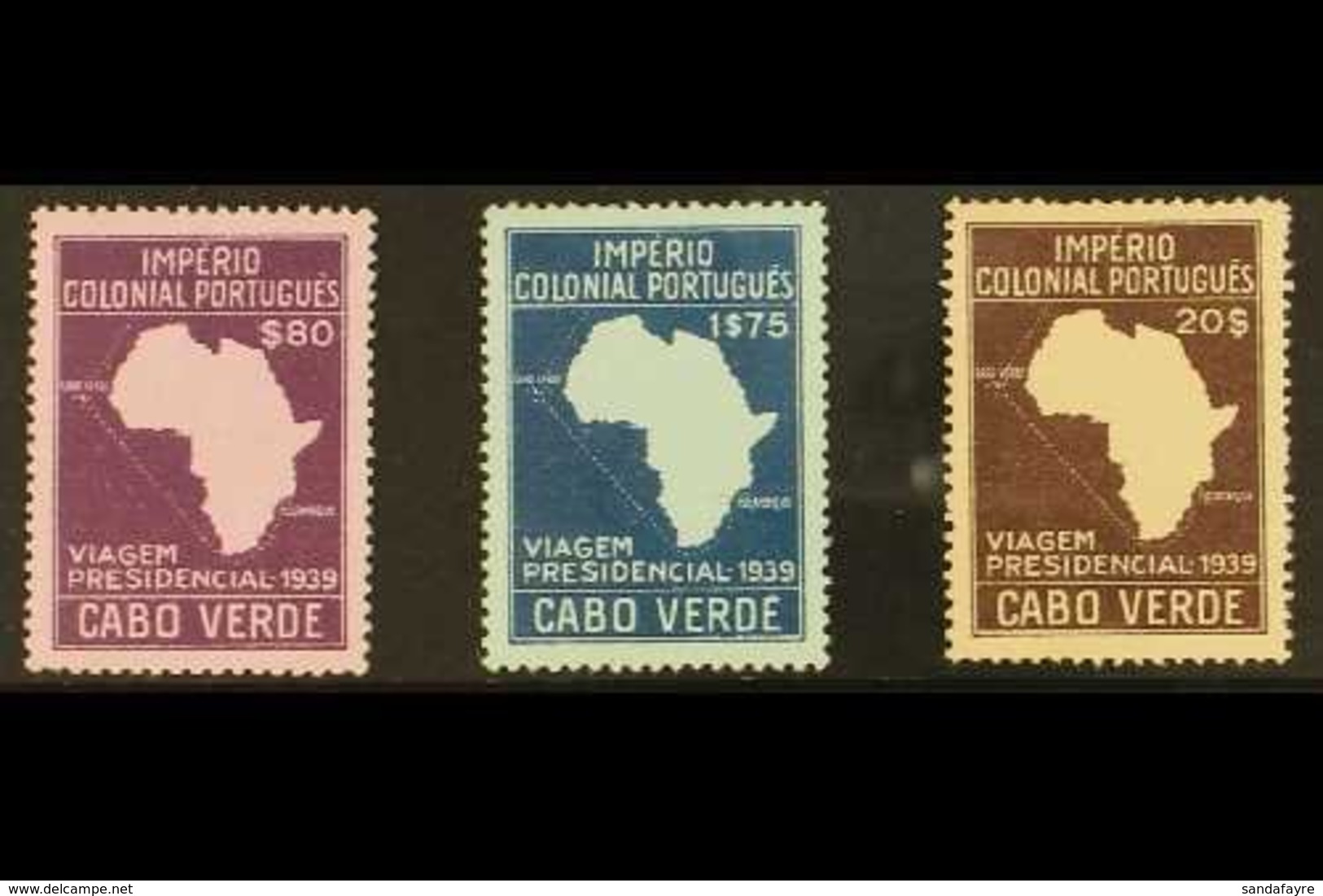 CAPE VERDE 1939 Colonial Tour Set, SG 316/18, Afinsa 236/38, Fine Mint (3 Stamps) For More Images, Please Visit Http://w - Otros & Sin Clasificación