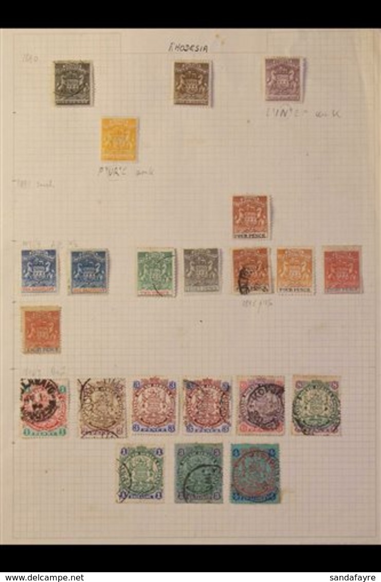 1892-1952 'OLDE TYME' COLLECTION On Leaves, Mint And Used, Includes RHODESIA 1892-93 1s, 2s6d (unused) & 5s Mint, 1892-9 - Other & Unclassified
