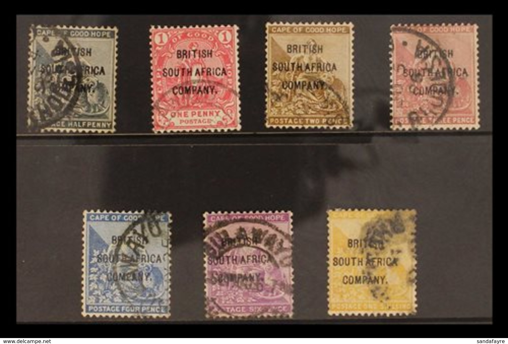 1896 Overprints On Cape Of Good Hope Set, SG 58/64, Cds Used, The 1s A Little Smudged. (7 Stamps) For More Images, Pleas - Otros & Sin Clasificación