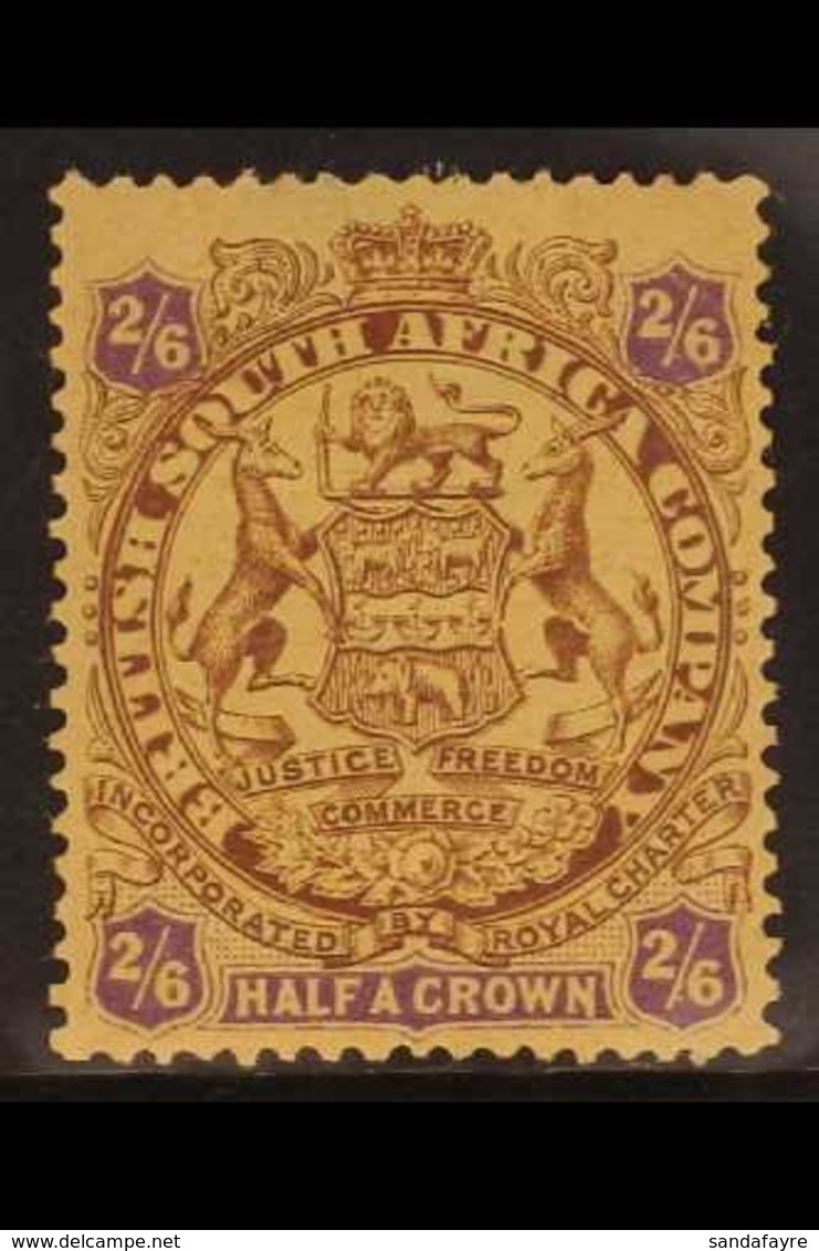 1896-97 2s.6d. Brown And Purple On Yellow Arms, Die II SG 48, Fine Mint. For More Images, Please Visit Http://www.sandaf - Other & Unclassified