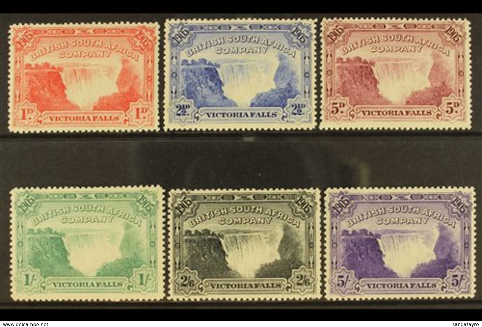 1905 Victoria Falls Bridge Set Complete, SG 94/98, Very Fine Mint (6 Stamps) For More Images, Please Visit Http://www.sa - Otros & Sin Clasificación