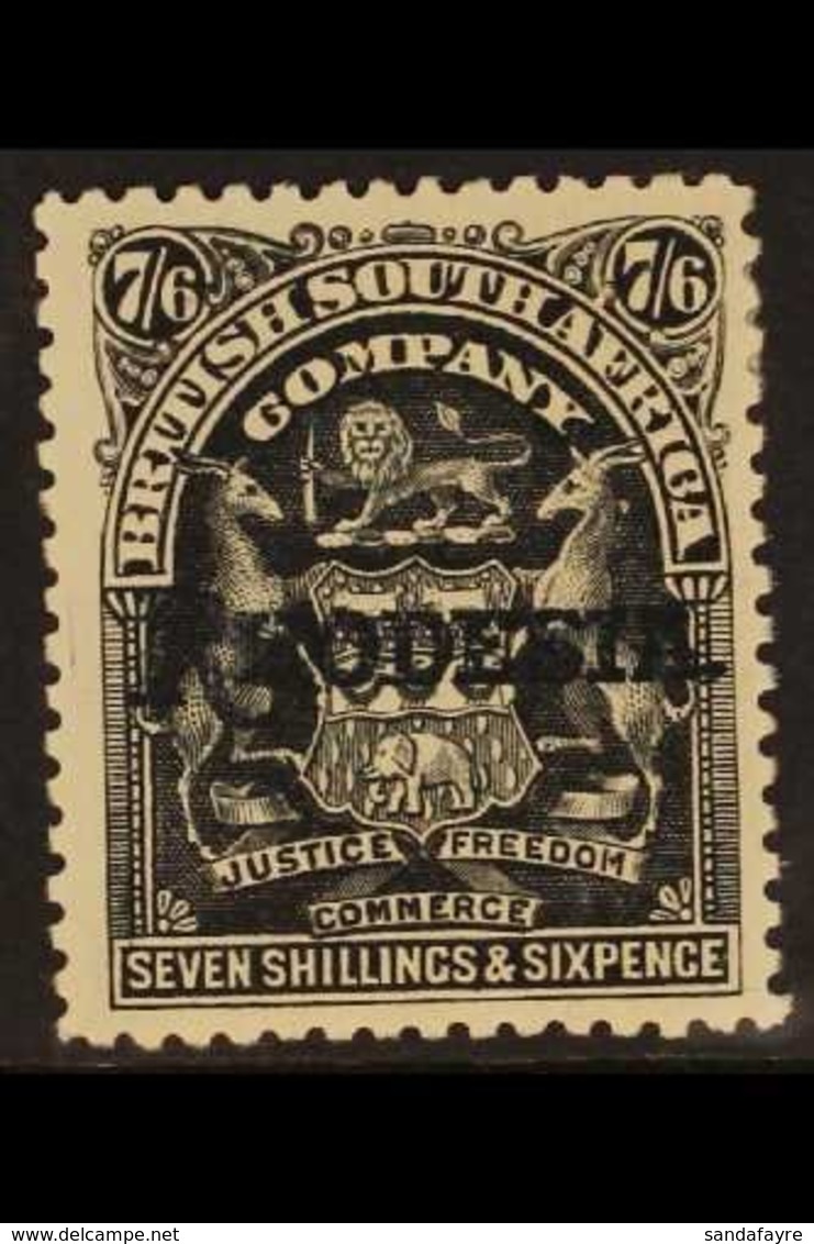 1909-12 7s.6d. Black, Arms Overprinted, SG 111, Very Fine Mint. For More Images, Please Visit Http://www.sandafayre.com/ - Other & Unclassified