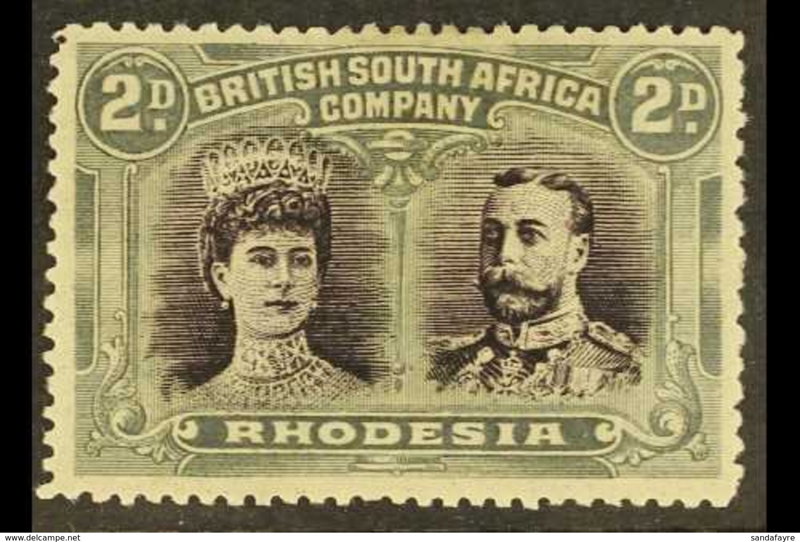 1910-13 Double Head 2d Black-purple And Slate-grey, SG 127, Fine Mint. For More Images, Please Visit Http://www.sandafay - Other & Unclassified