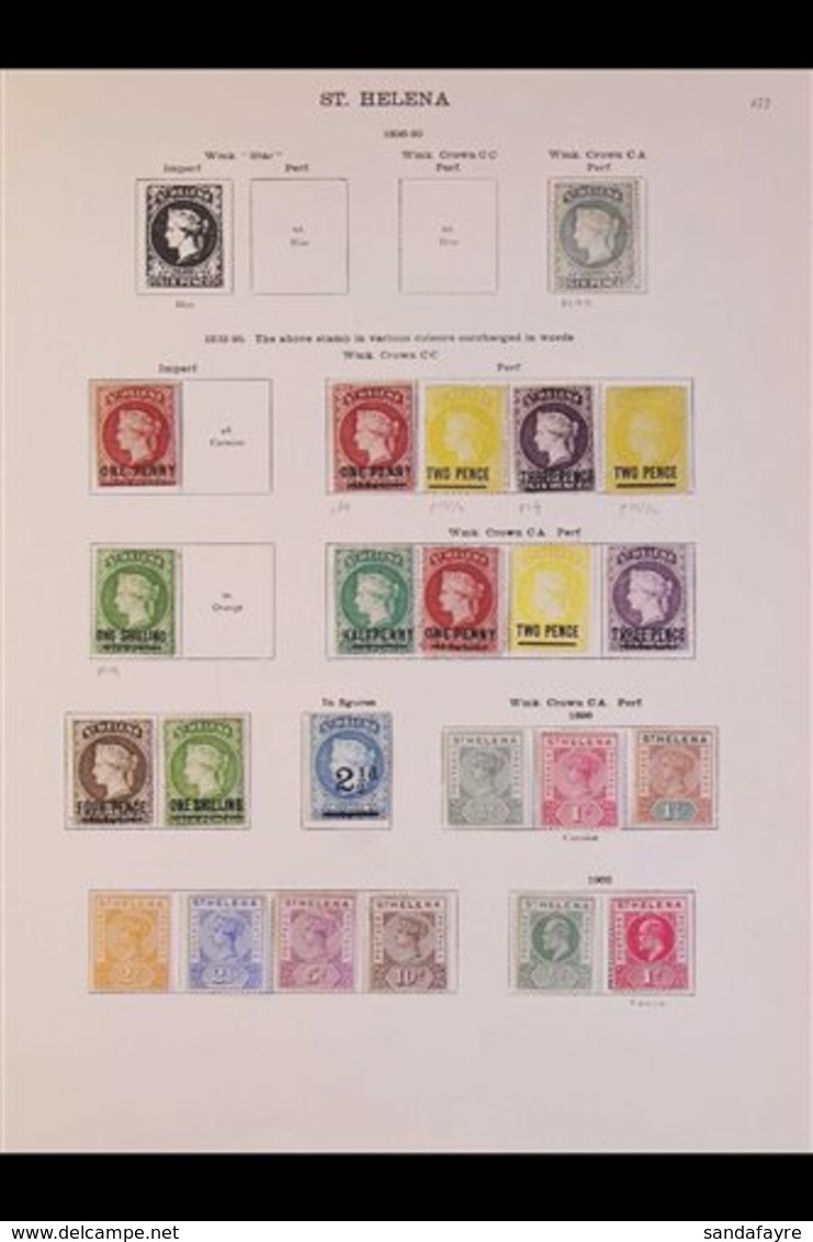 1863-1927 ALL DIFFERENT MINT COLLECTION On Printed Pages. With 1863 1d Imperf; 1864-80 (CC) Perf 12½ 2d & 3d, Plus Perf  - Isola Di Sant'Elena