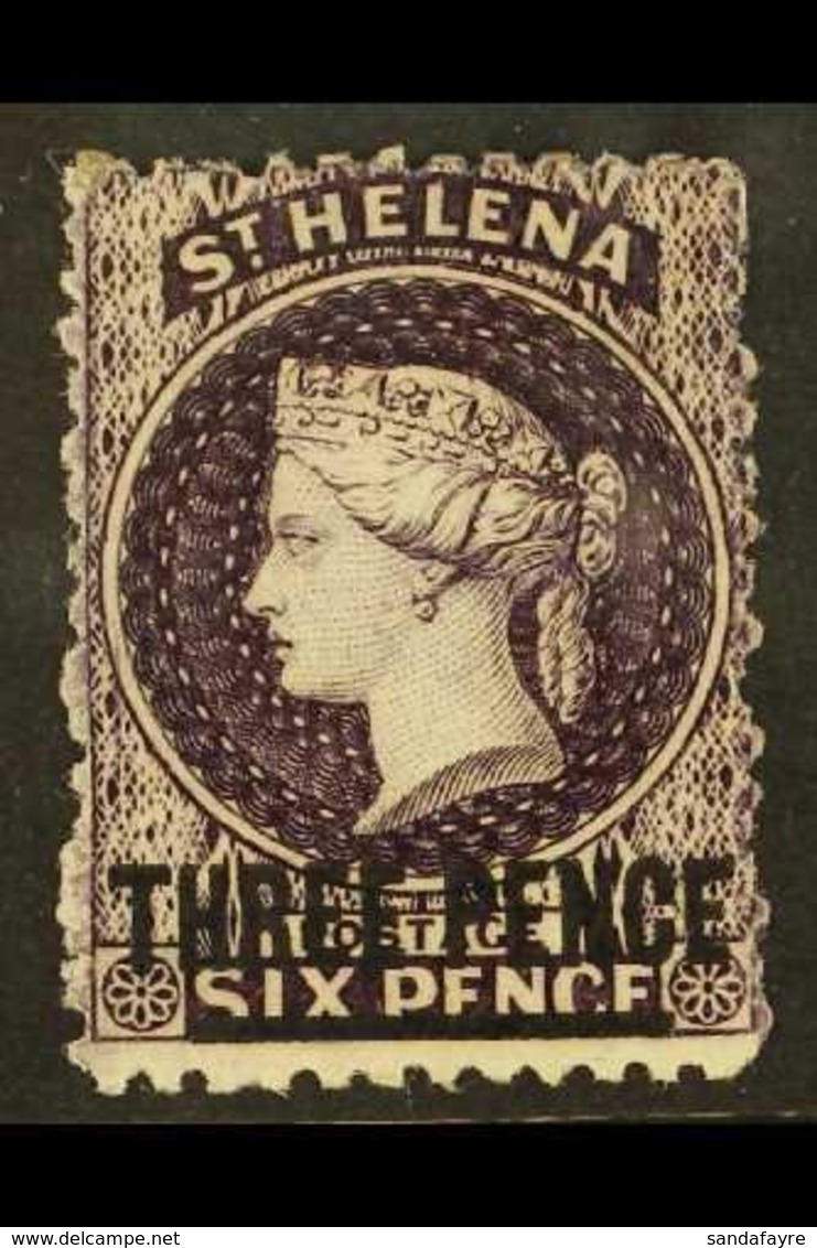 1864-80 3d Deep Dull Purple With Type B Surcharge, Perf 12½, SG 11, Very Fine Mint. For More Images, Please Visit Http:/ - Isla Sta Helena