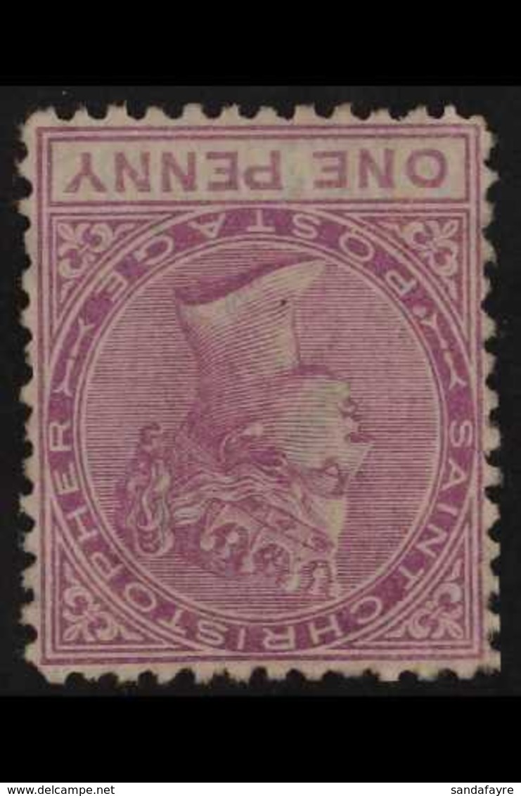 1870-82 1d Magenta Perf 12½ WATERMARK INVERTED Variety, SG 2w, Fine Mint, Fresh. For More Images, Please Visit Http://ww - San Cristóbal Y Nieves - Anguilla (...-1980)