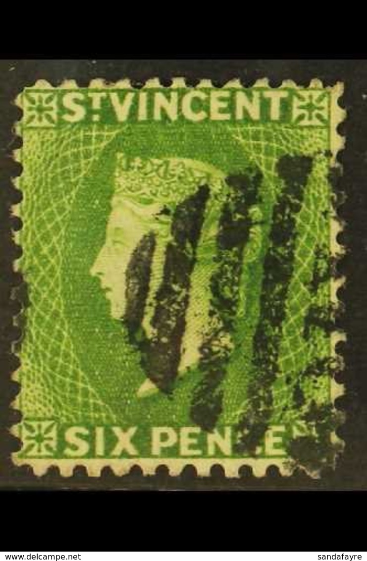 1883-84 6d Bright Green, CA Wmk, Perf 12, SG 44, Fine Used For More Images, Please Visit Http://www.sandafayre.com/itemd - St.Vincent (...-1979)