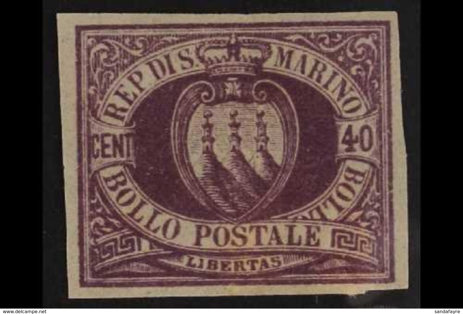 1877 40c Deep Lilac, "Arms", Proof, Sass P7, Very Fine And Fresh. For More Images, Please Visit Http://www.sandafayre.co - Other & Unclassified