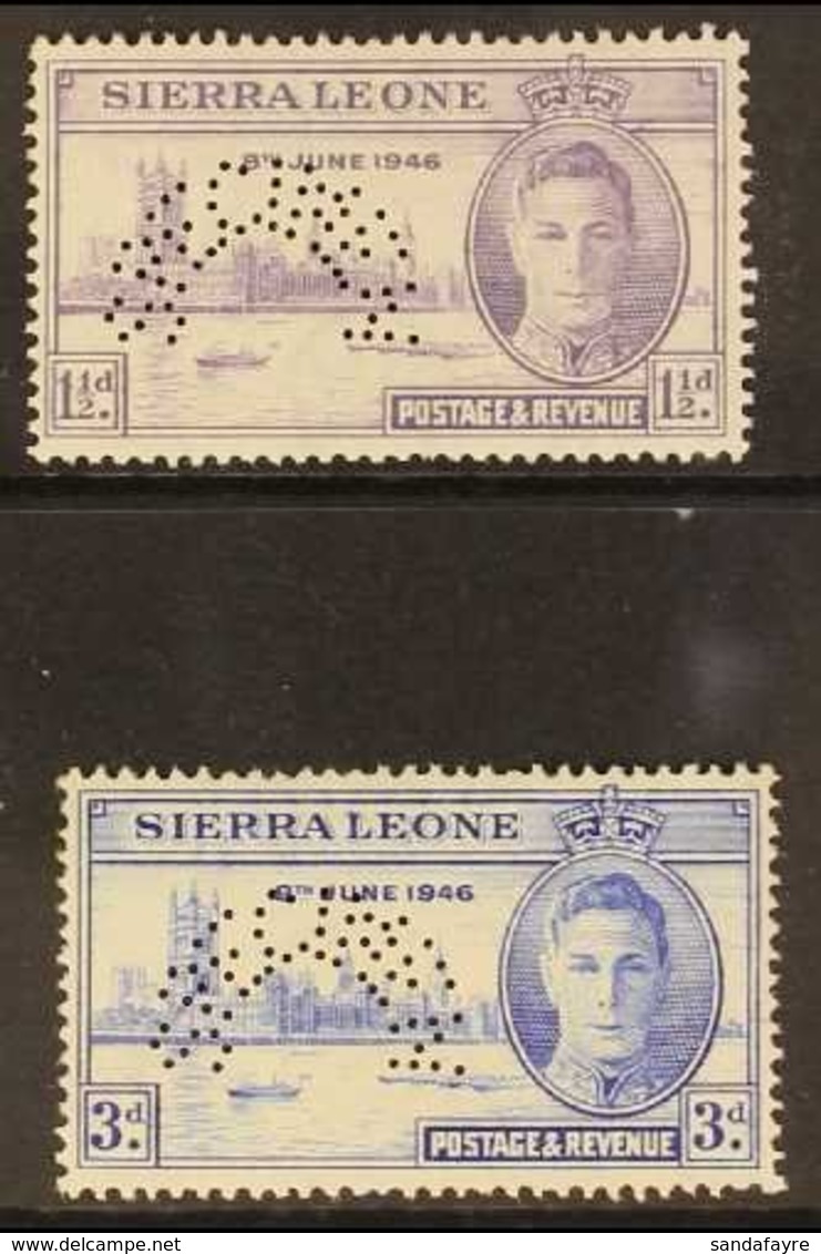 1946 Victory Set Perf "Specimen", SG 201s/202s, Very Fine Mint (2 Stamps) For More Images, Please Visit Http://www.sanda - Sierra Leona (...-1960)