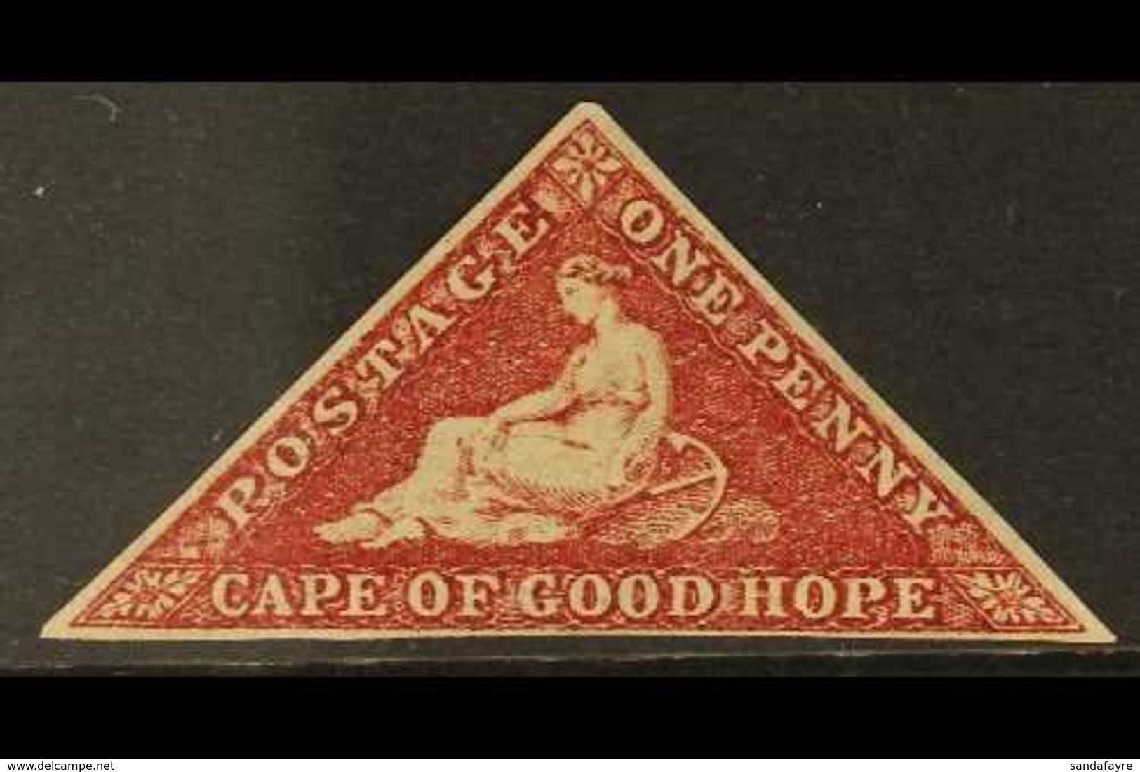 CAPE 1863-4 1d Deep Carmine-red, De La Rue Printing, SG 18, Unused, Three Margins, Good Looker, Cat.£325. For More Image - Sin Clasificación