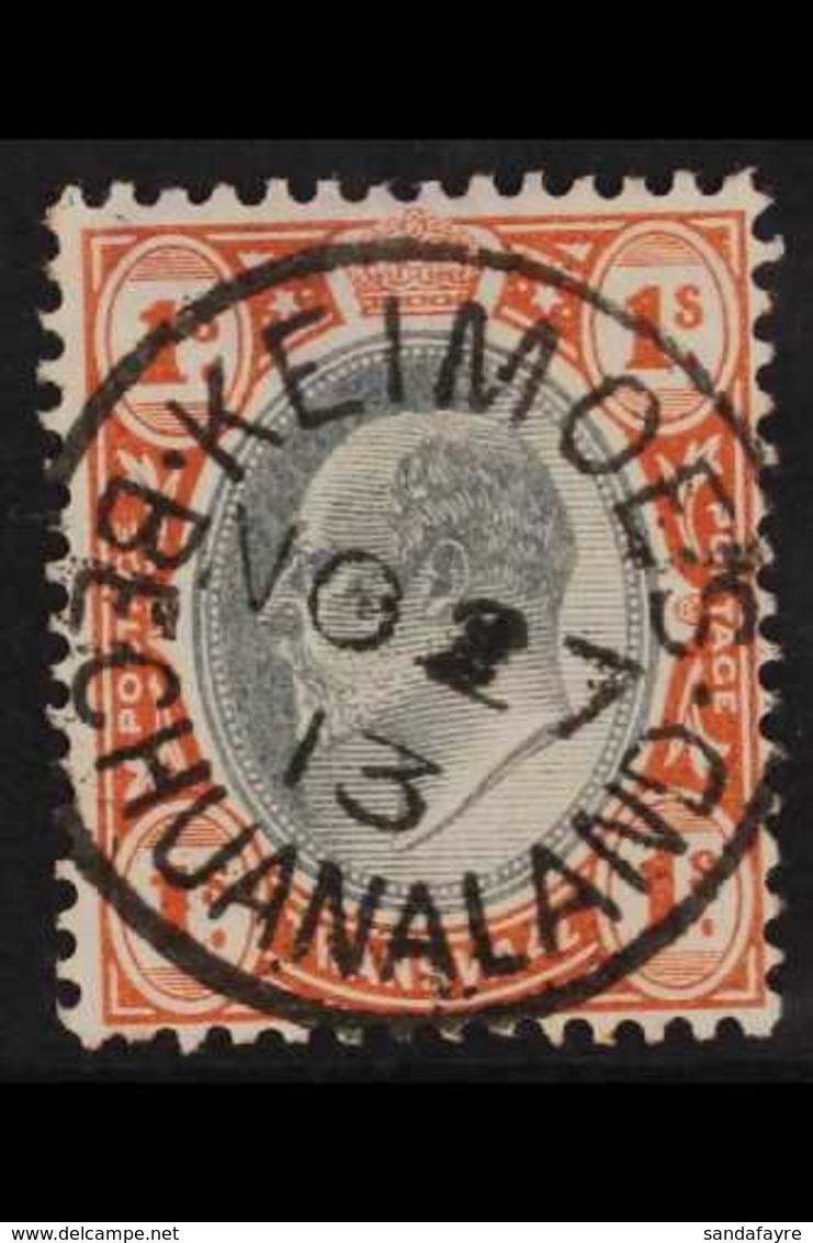 TRANSVAAL 1905 1s Black And Red-brown Cancelled Superb "KEIMOES / BECHUANALAND" Cds Of 27th Nov 1913. Hinge Thinned At T - Non Classés