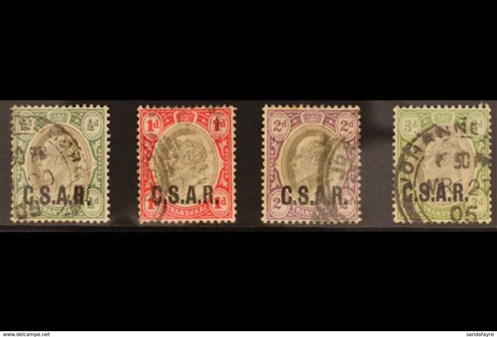 TRANSVAAL RAILWAY OFFICIAL STAMPS 1905 ½d, 1d, 2d, And 3d With "C.S.A.R." Overprints, SG RO3/RO6, Fine Used. (4 Stamps)  - Unclassified
