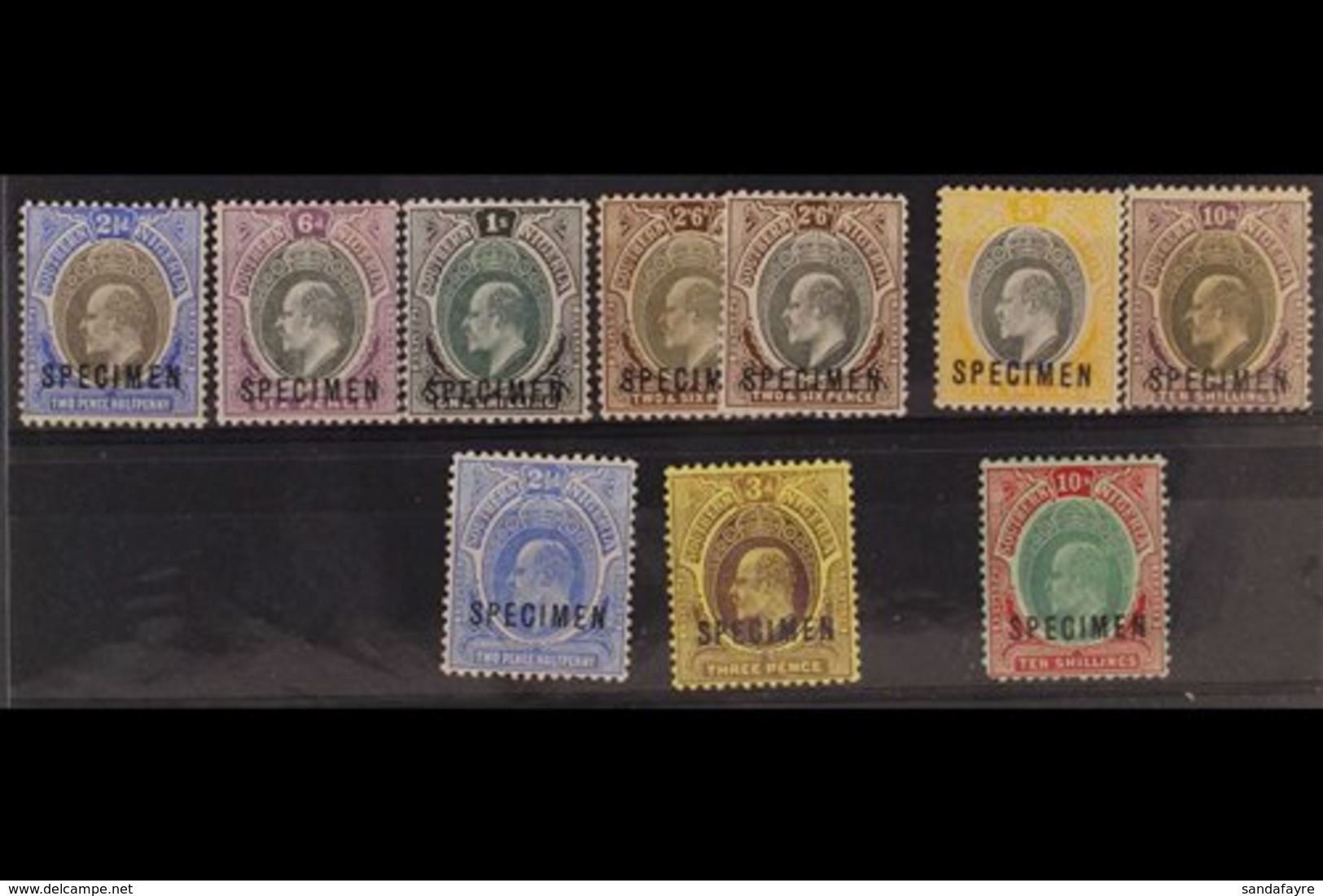 1903 - 1912 Selection (10) Of Mint Stamps Opt'd "SPECIMEN" To 5s & 10s (2) For More Images, Please Visit Http://www.sand - Nigeria (...-1960)