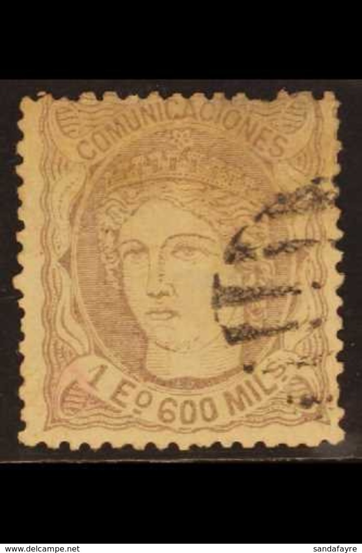 1870 1E600m Grey-lilac Regency Issue, SG 183 Or Michel 105, Very Finely Used With Missing Perf At Top, Red Owners Mark O - Otros & Sin Clasificación