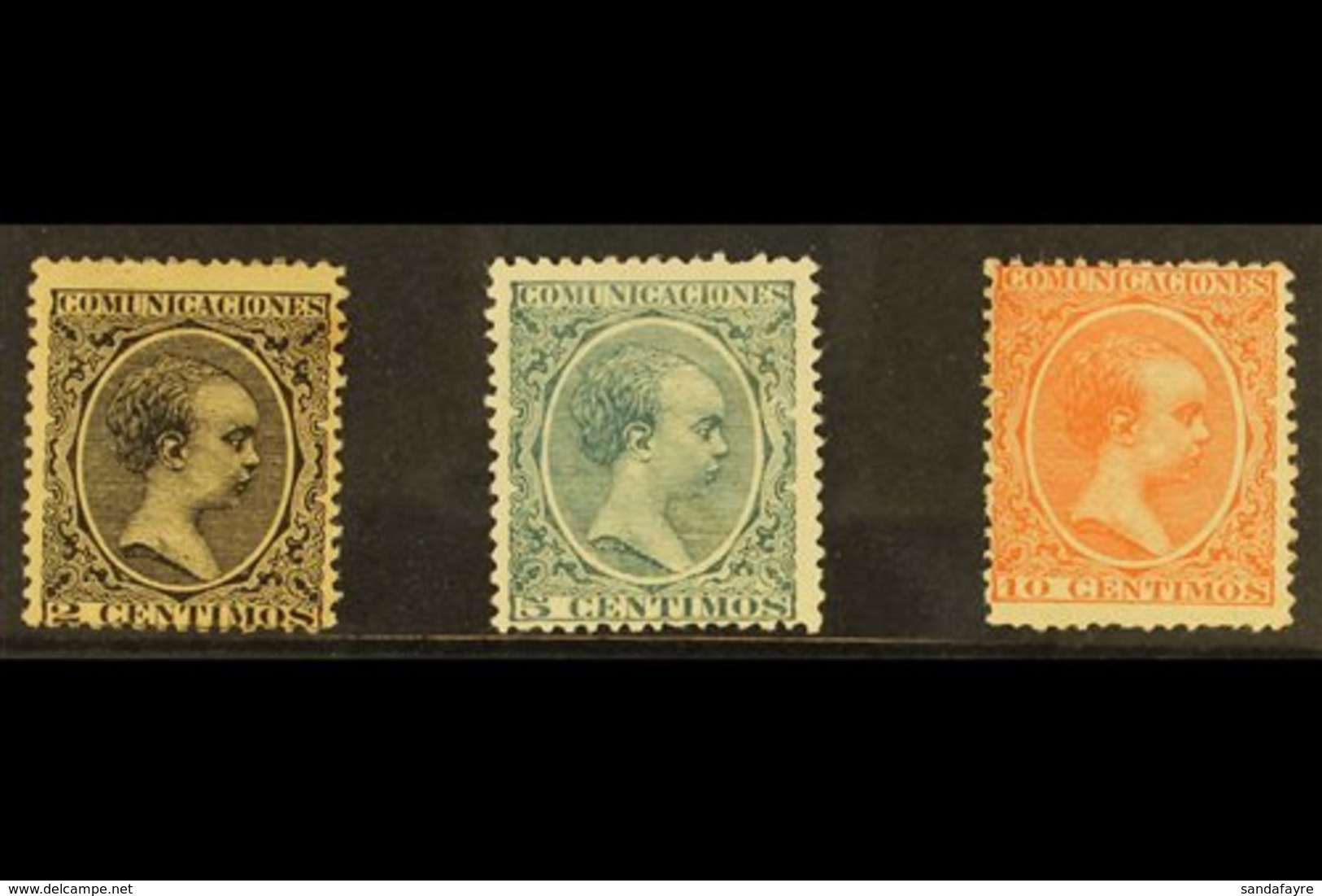 1899 Alphonso "New Colours" Set, SG 289/291, Mint, The 2c With Gum Toning, But The 5c Deep Bluish-green And 10c Orange-r - Otros & Sin Clasificación