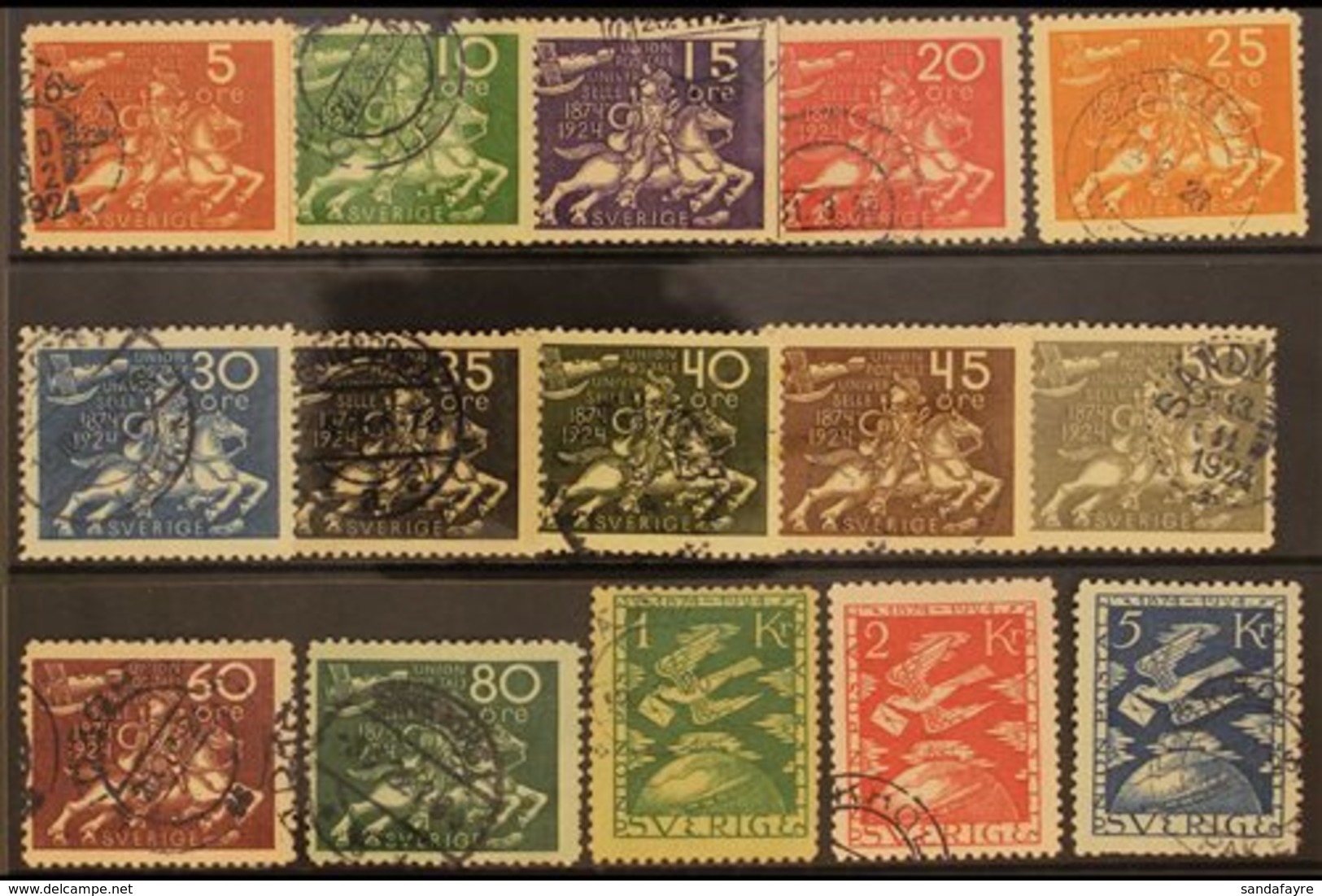 1924 UPU Complete Set, Mi 159/73, SG 161/75, Fine Used (15 Stamps) For More Images, Please Visit Http://www.sandafayre.c - Altri & Non Classificati