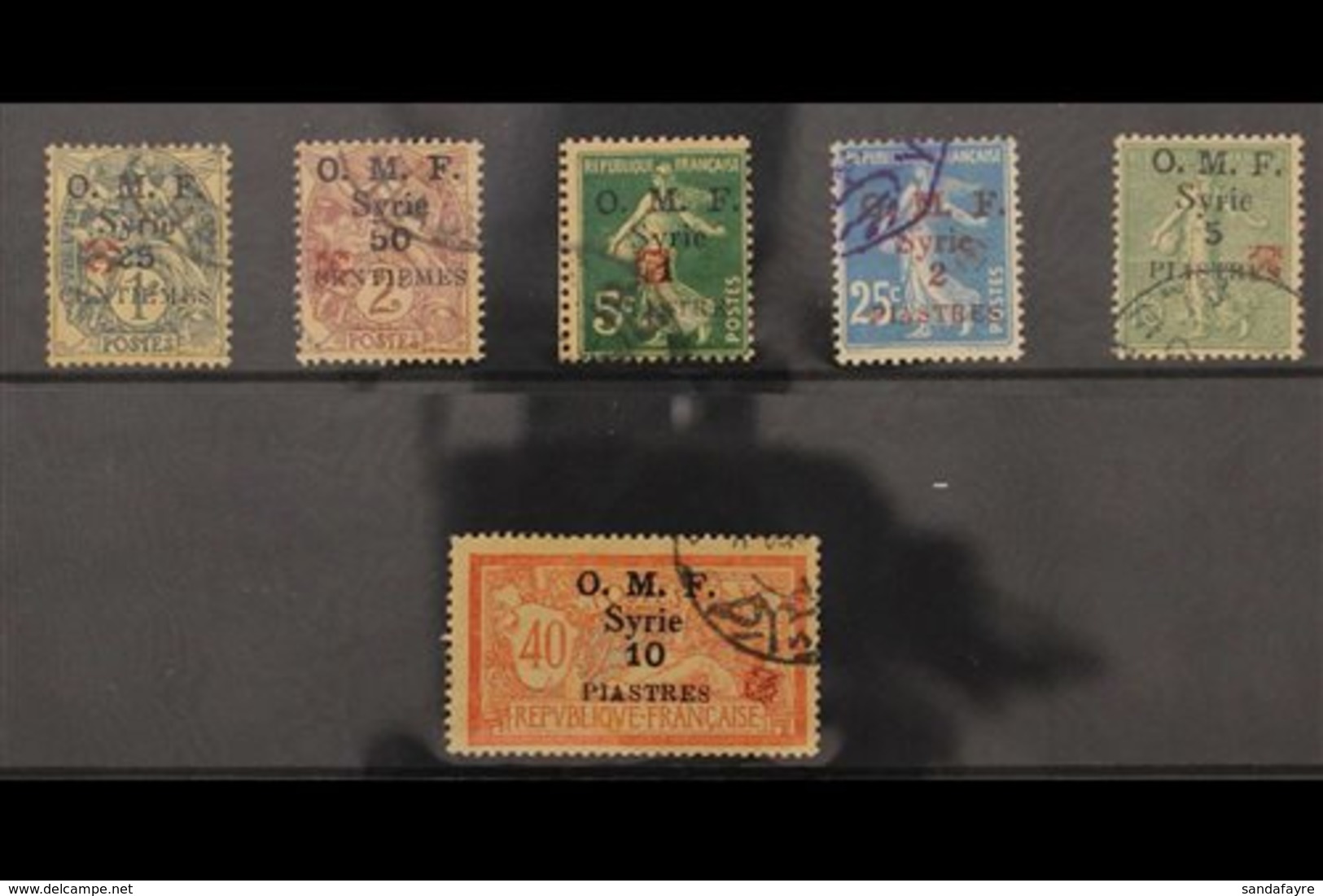 1920 Aleppo Vilayet Overprint With Rosette In Red, Set To 10p On 40c, SG 49b/53b, Fine Used. (6 Stamps) For More Images, - Syria