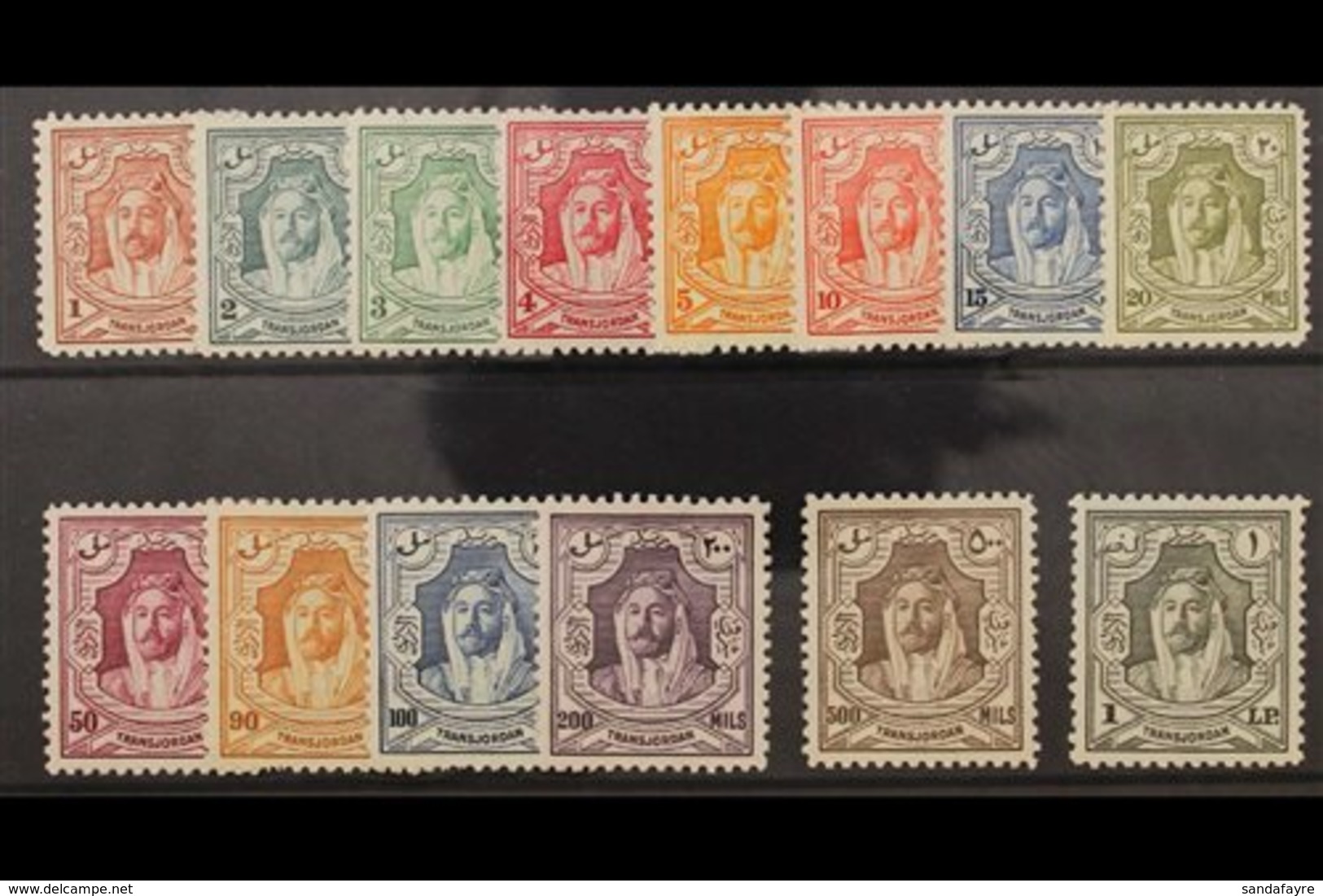 1943-46 Emir Definitive Set, SG 230/43, (500m & £1 Nhm) Very Fine Mint. (14 Stamps) For More Images, Please Visit Http:/ - Giordania