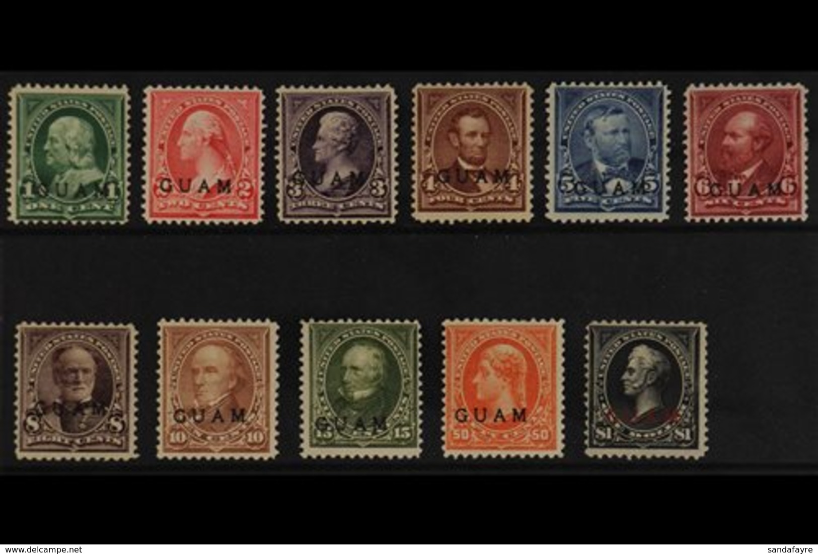 GUAM 1899 Set Complete, SG 1-13, Mint, Fresh & Attractive Cat £1893 (11 Stamps) For More Images, Please Visit Http://www - Other & Unclassified