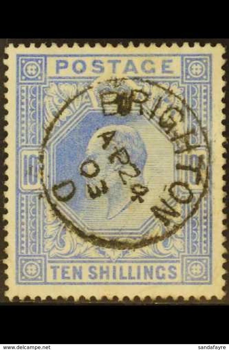 1902 10s Ultramarine De La Rue, SG 265, Used With Superb Complete 24th Apr. 1903 Single- Ring Cds. A Beautiful Example,  - Unclassified