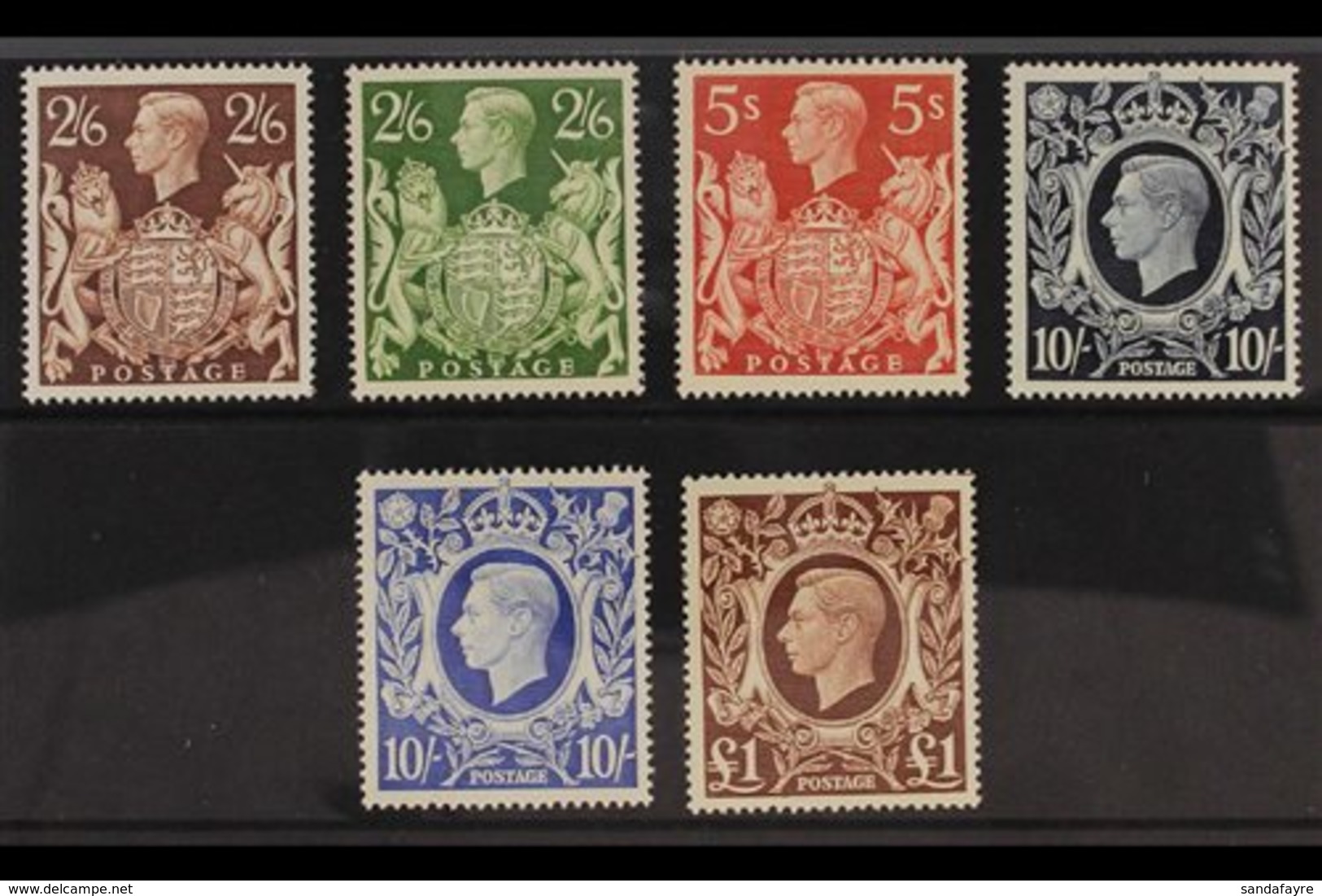 1939-48 Arms High Values Definitives Complete Set, SG 476/78c, Very Fine Mint, Fresh. (6 Stamps) For More Images, Please - Zonder Classificatie