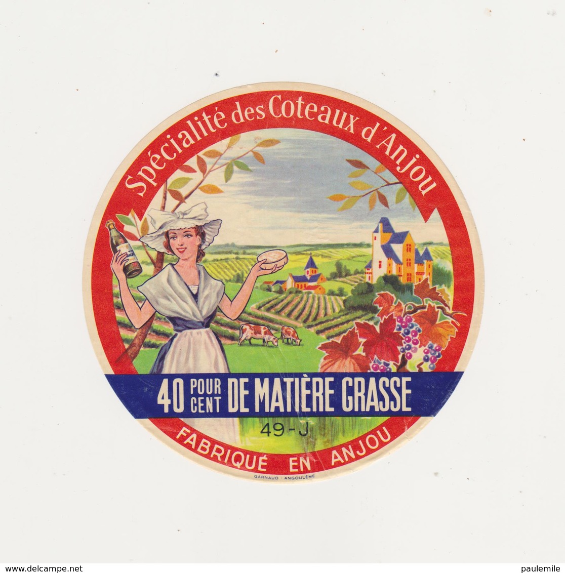 ETIQUETTE DE FROMAGE DE MAINE ET LOIRE 49 J - Fromage